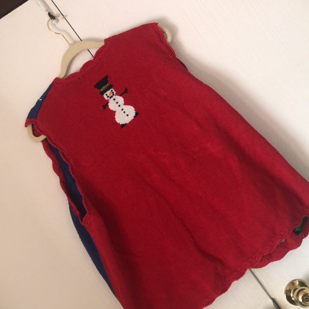 Woman’s rare Eagles Eye VTG Y2k festival scalloped knit Christmas vest - Picture 7 of 13